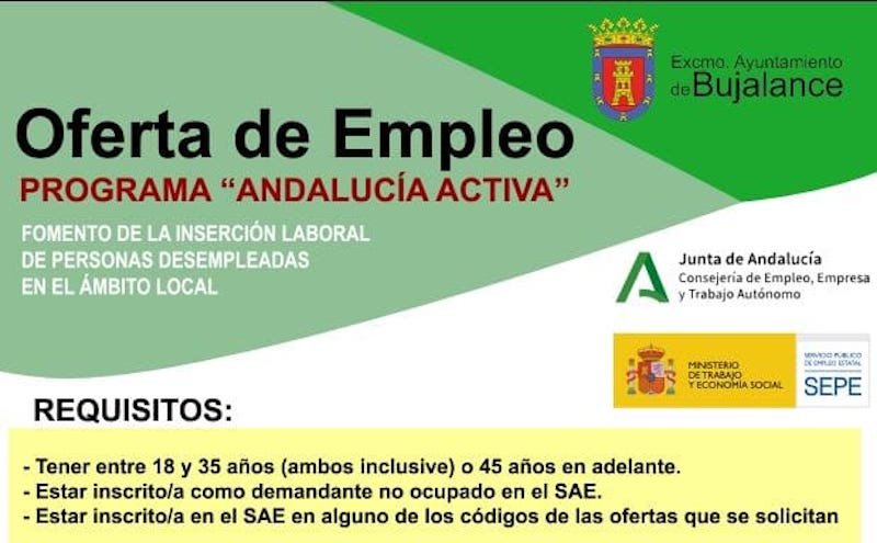 Oferta de empleo - Programa Andalucía Activa