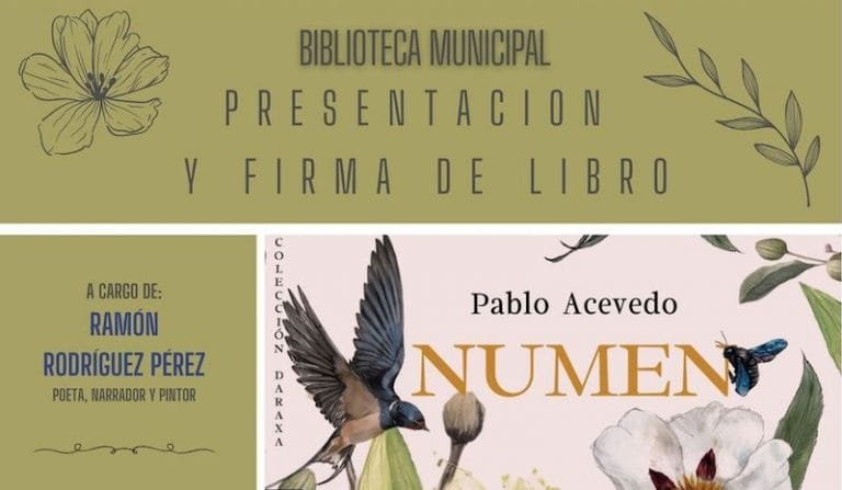 Presentación del libro %22Numen%22 de Pablo Acevedo, en la biblioteca Pública Municipal