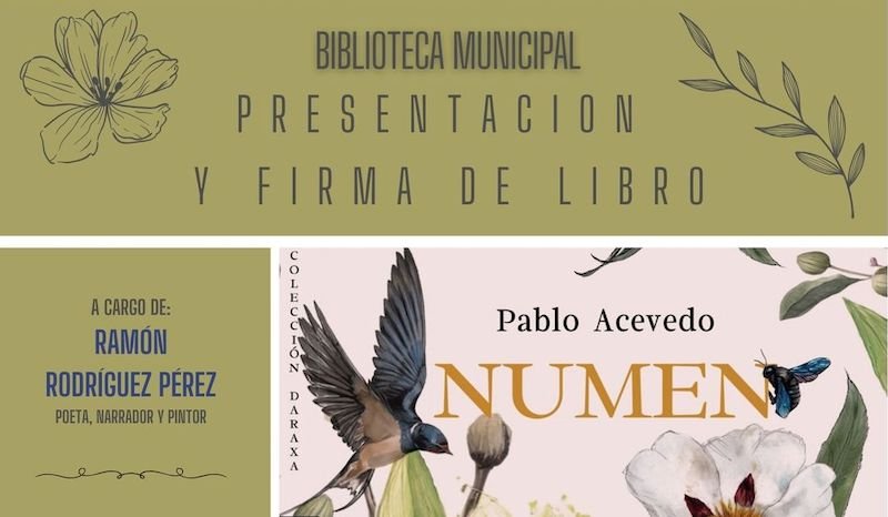 Presentación del libro %22Numen%22 de Pablo Acevedo, en la biblioteca Pública Municipal