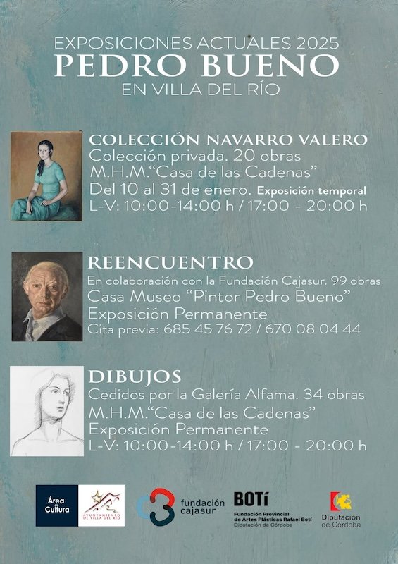 Exposiciones actuales sobre Pedro Bueno en Villa del Río