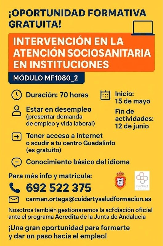 Formación en intervención sociosanitaria en instituciones gratuita
