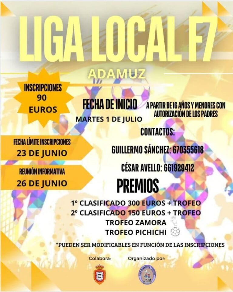 Abiertas inscripciones Liga Fútbol 7 Adamuz