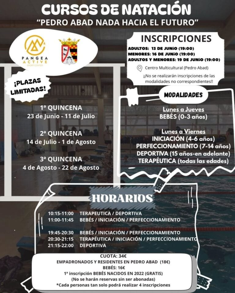 Cursos de natación en Pedro Abad