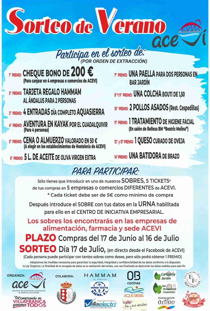 sorteo verano Villafranca de Córdoba