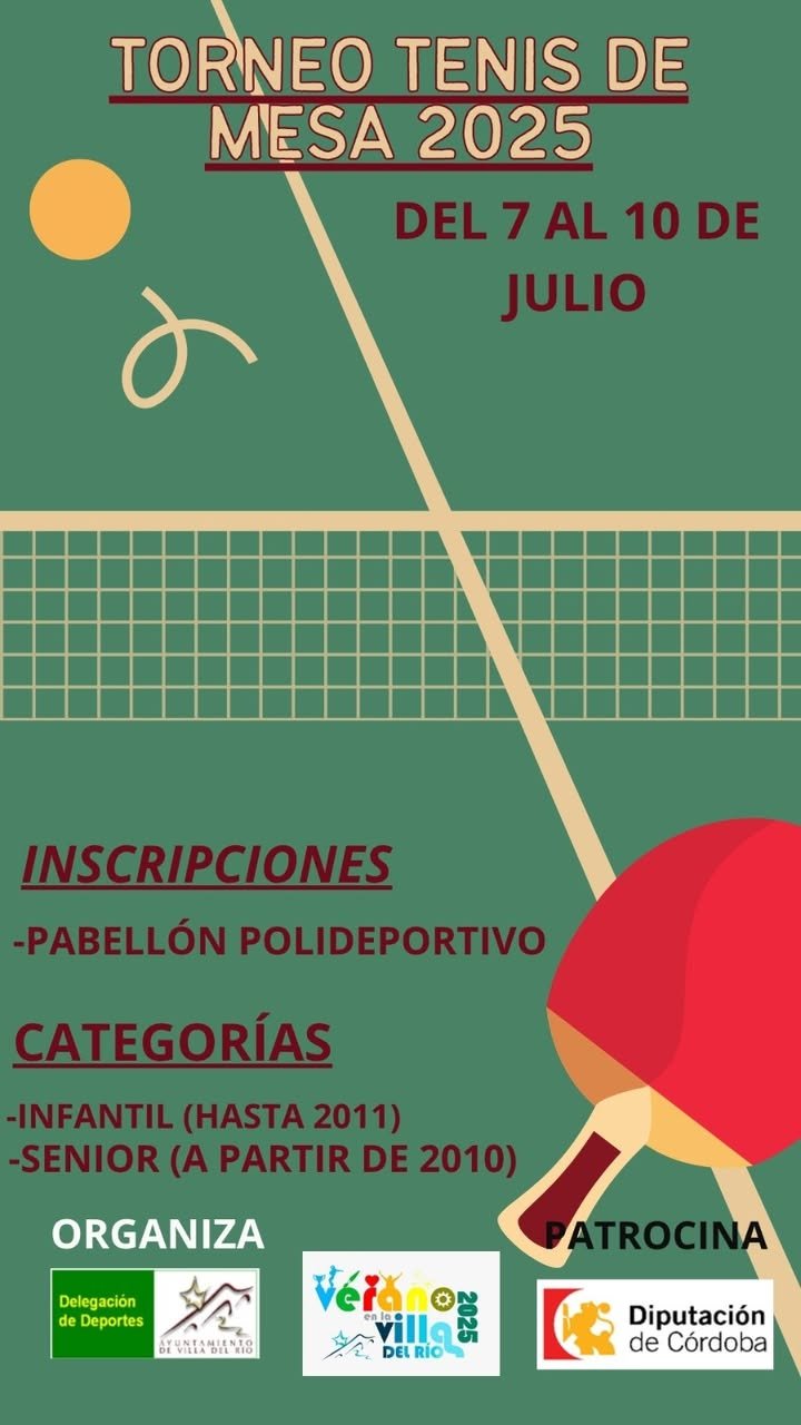 torneo tenis de mesa Villa del Río 2025