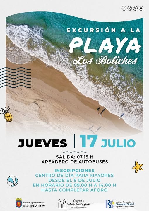 Excursión a la playa desde Bujalance
