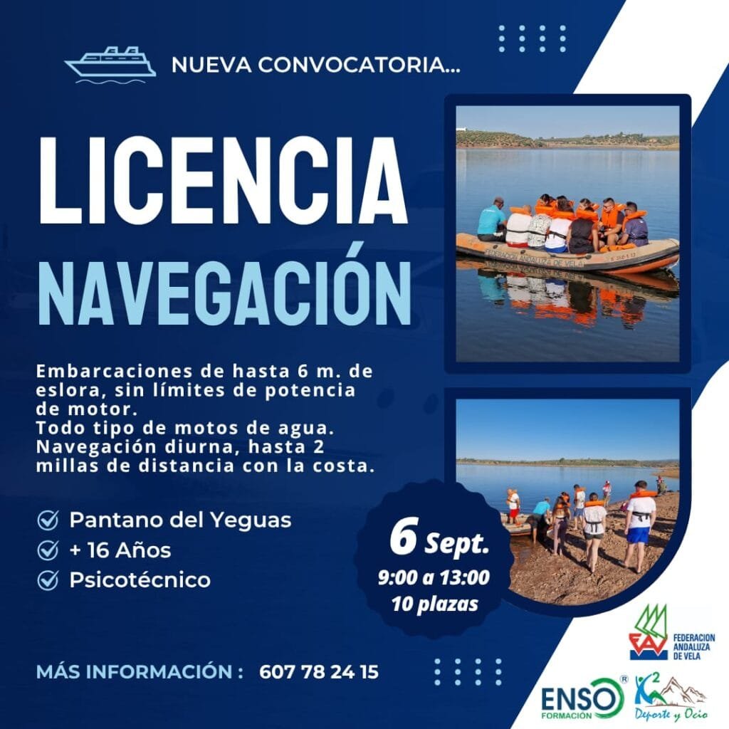 Licencia de navegación en Villa del Río