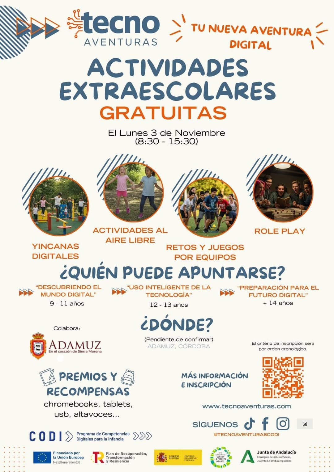 Actividades extraescolares Gratuitas en adamuz