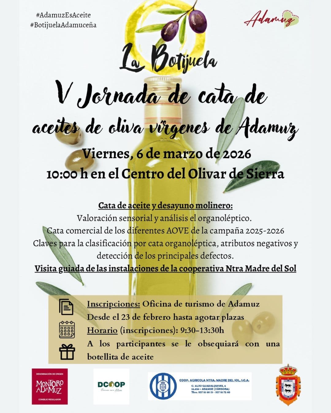 V Jornada de cata de aceites en Adamuz - Botijuela 2026