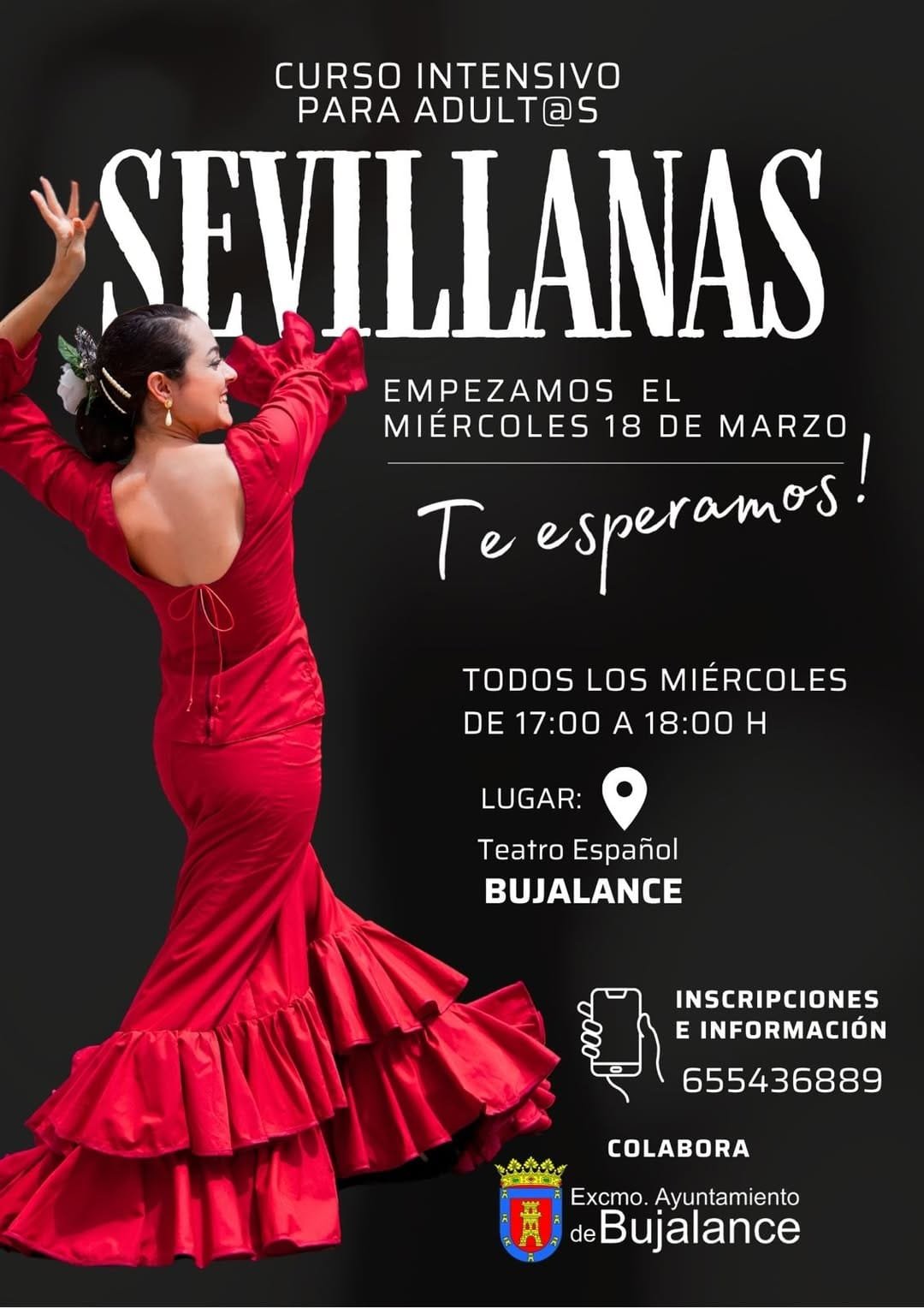 Curso Intensivo para adultos de sevillanas en Bujalance