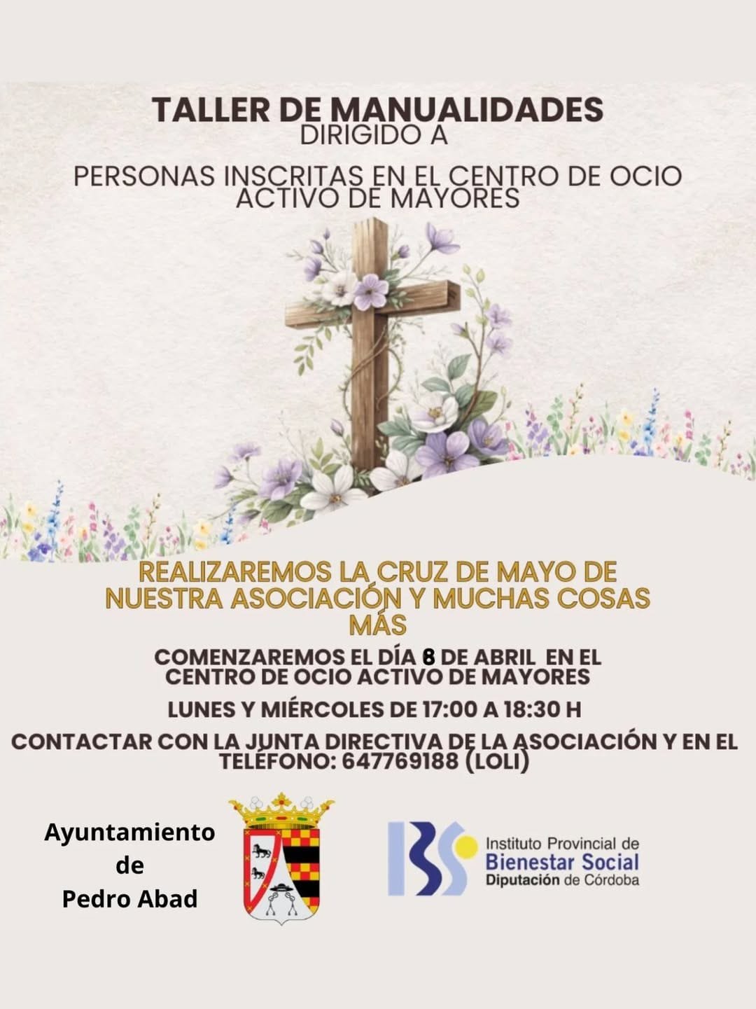 Taller de Manualidades Cruz de Mayo en Pedro Abad