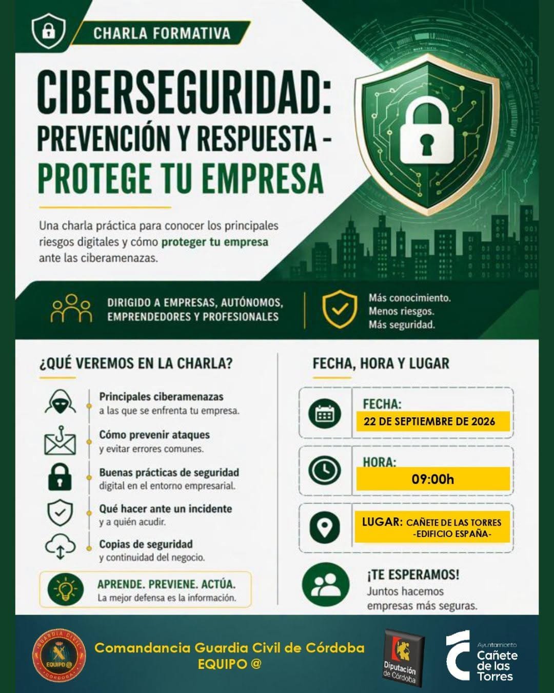 Charla formativa sobre ciberseguridad en Cañete de las Torres