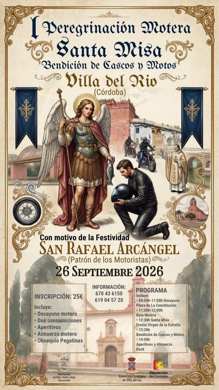 I Peregrinación motera en honor a San Rafael Arcángel, patron de los motoristas