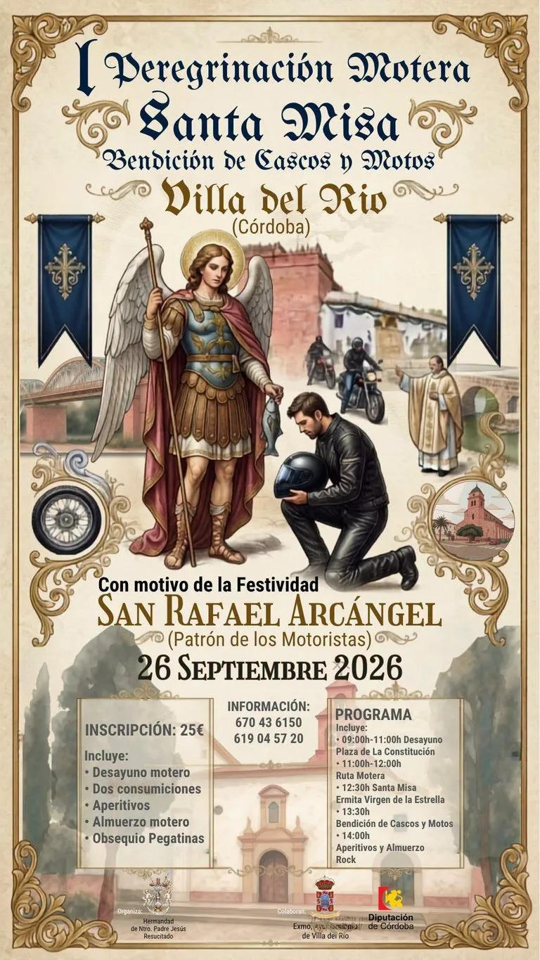 I Peregrinación motera en honor a San Rafael Arcángel, patron de los motoristas